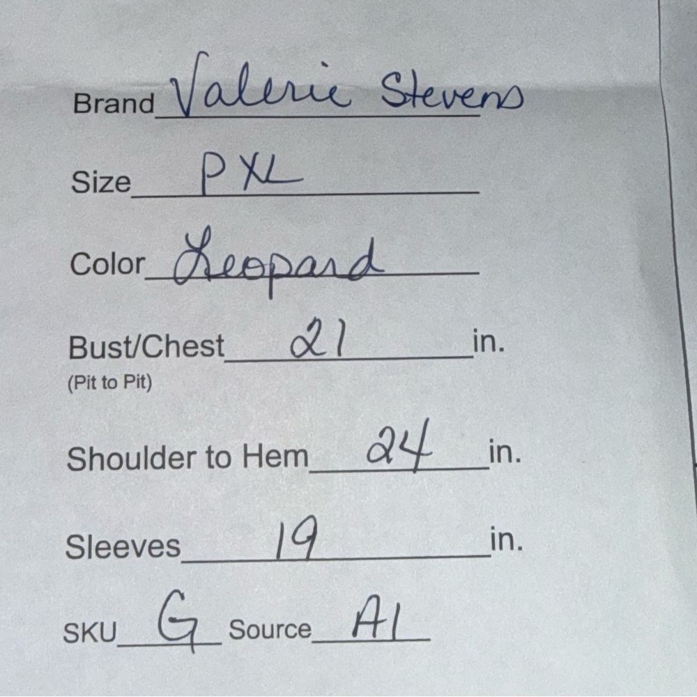 Valerie Stevens Petite Leopard Studded V-Neck Blouse PXL Chic Fall Top - Picture 8 of 8